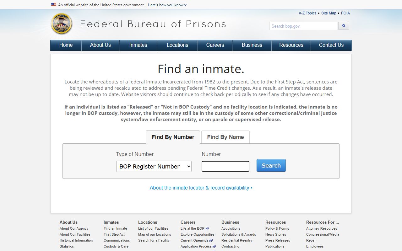 Chester County Clerk of Courts related federal inmate records source