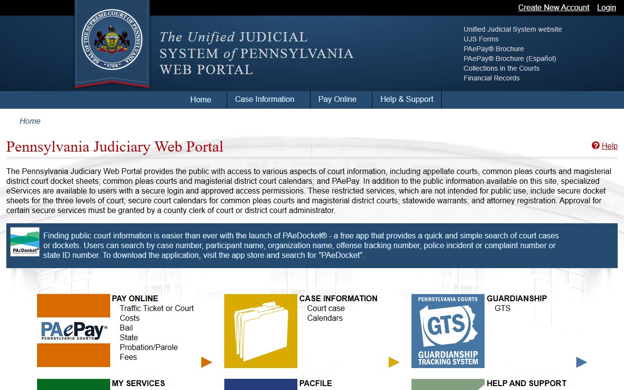 Chester County court records UJS public portal