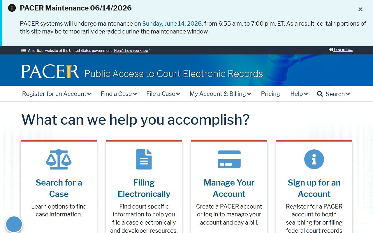 Chester County federal court records PACER access